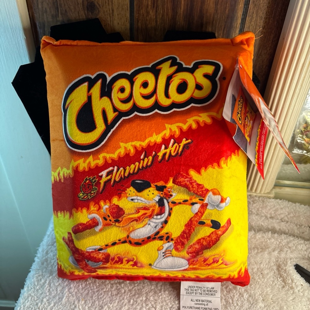 Snuggie 2-in-1 Pillow and Snack Tray Cheetos Flamin' Hot 2 Drinks Holders,Tray